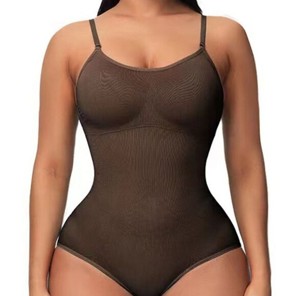 Seamless Scoop Neck Shaping Bodysuit Plus Size White - Picture 3 of 9